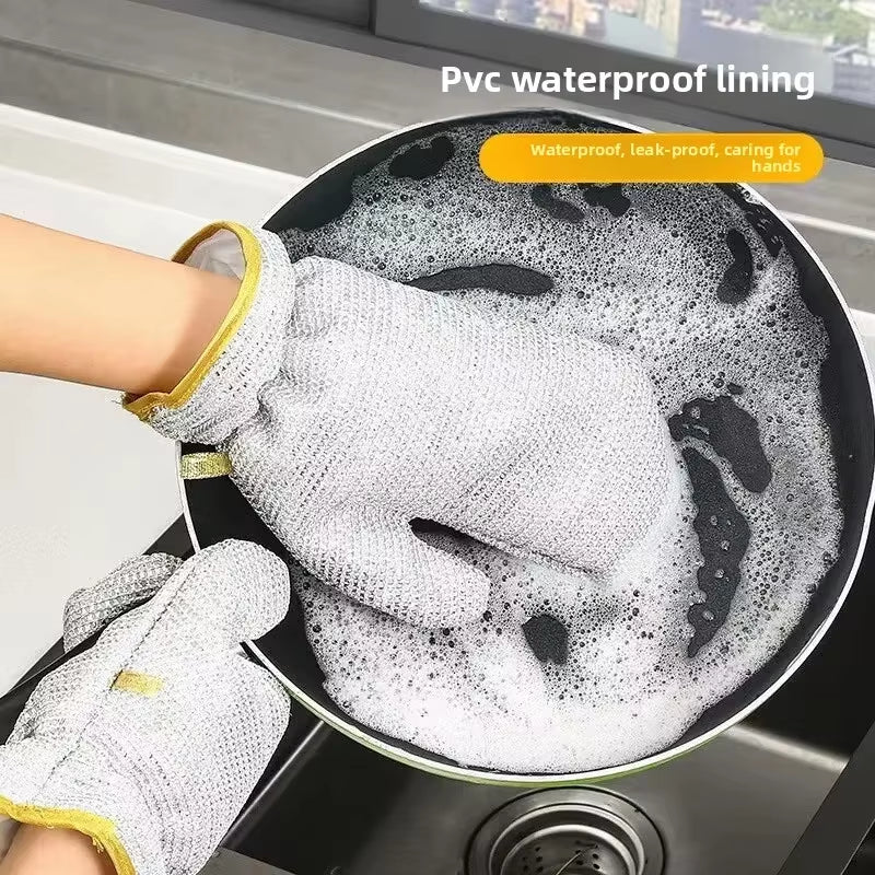 Revolutionary Wire Dishwashing Gloves: Waterproof, Wear-Resistant & Multifunctional for Effortless Kitchen Cleaning