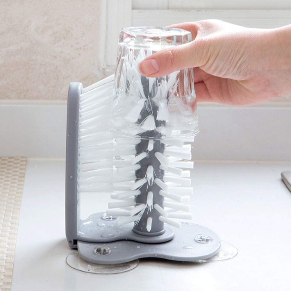 Revolutionary 2-in-1 Suction Cup Bottle Brush – Effortless Cleaning for All Your Glassware!