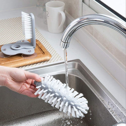 Revolutionary 2-in-1 Suction Cup Bottle Brush – Effortless Cleaning for All Your Glassware!
