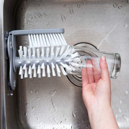 Revolutionary 2-in-1 Suction Cup Bottle Brush – Effortless Cleaning for All Your Glassware!