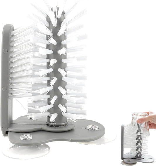 Revolutionary 2-in-1 Suction Cup Bottle Brush – Effortless Cleaning for All Your Glassware!
