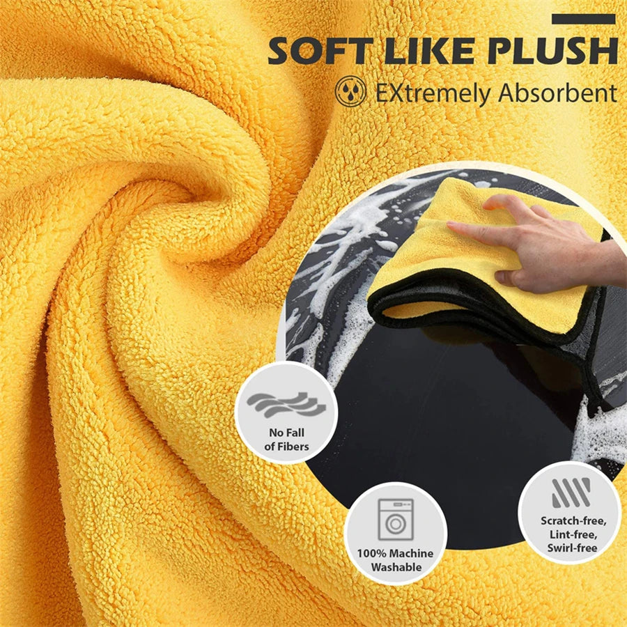 Ultimate Microfiber Cleaning Towels - 1/2/6 Pack Soft, Thick, and Versatile Car Drying Cloths for Impeccable Shine