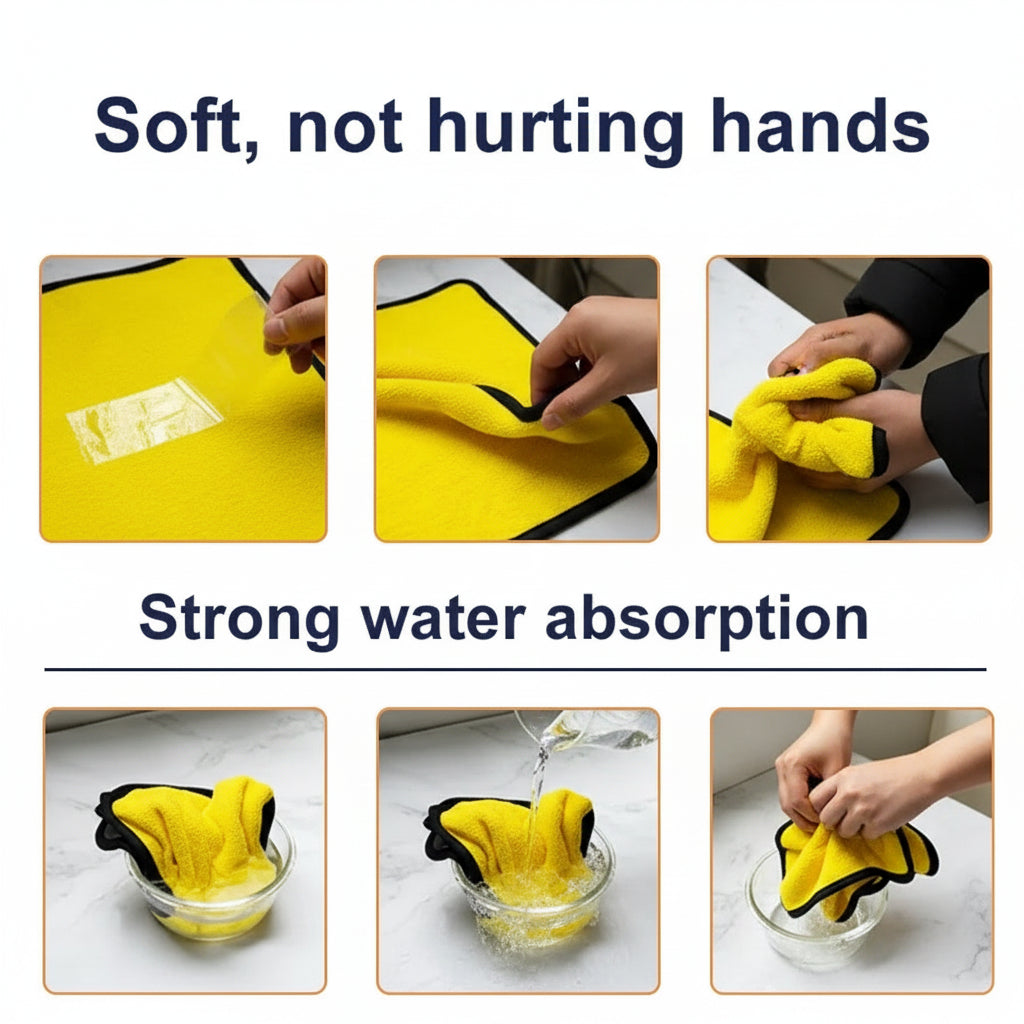 Ultimate Microfiber Cleaning Towels - 1/2/6 Pack Soft, Thick, and Versatile Car Drying Cloths for Impeccable Shine